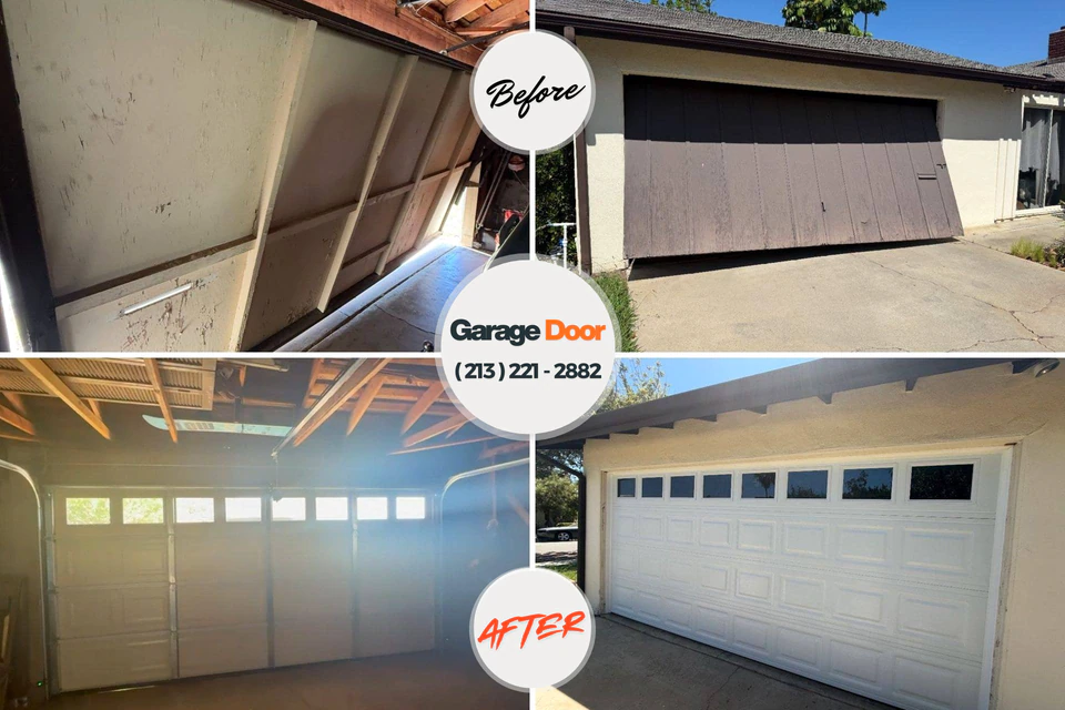 Before and after: garage door repair Lightstreet, PA